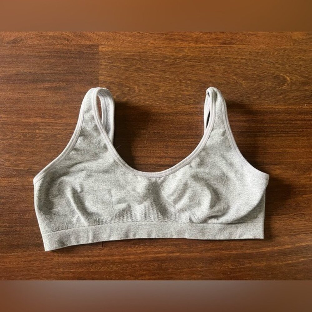 Hanes Seamless Bralette Youth Large Gray Pullover Comfort Stretch Bra